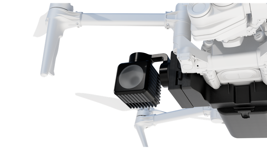 Tundra SPOTLIGHT module mounted on a drone (official Tundra Drone render)