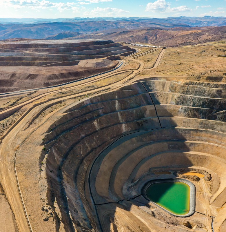 Open-pit mine with terraced slopes, from the official DJI Dock 4 page.