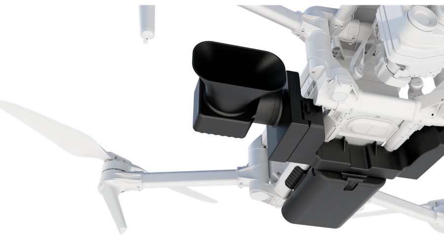 Tundra SPEAKER module mounted on a drone (official Tundra Drone render)
