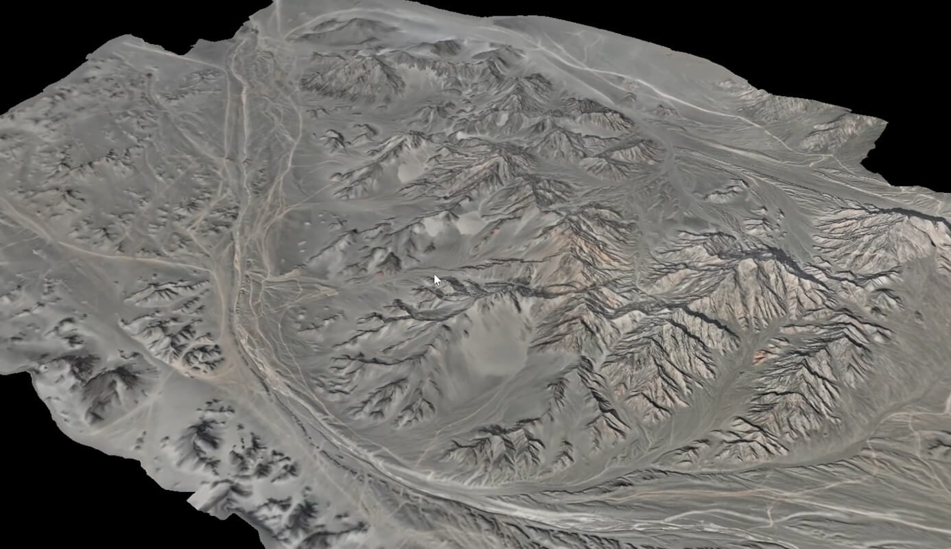 Photogrammetric terrain model generated from DJI drone survey imagery.