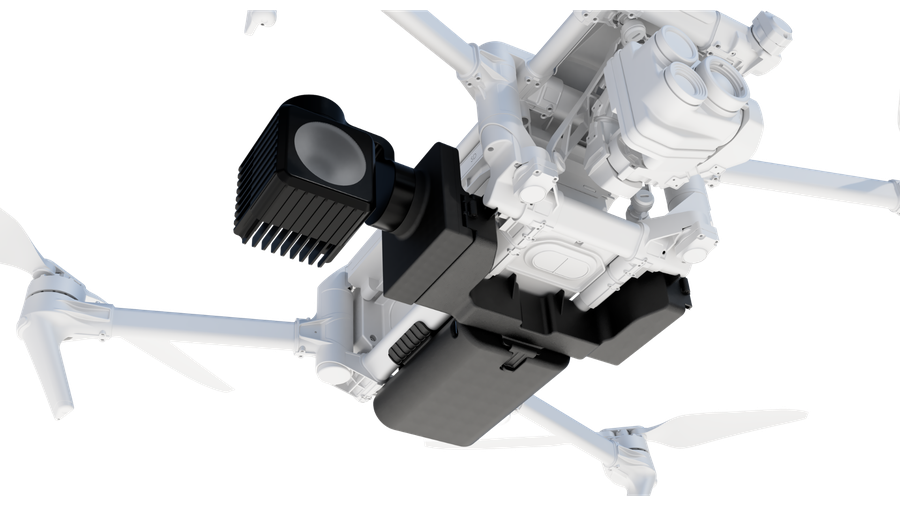 Tundra IR LIGHT module mounted on a drone (official Tundra Drone render)