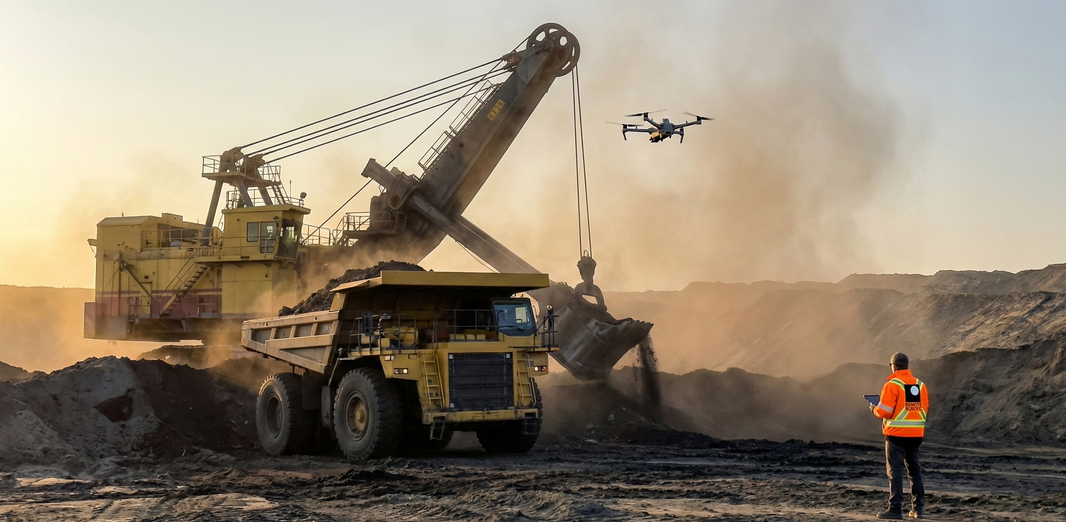 Drone-Based 3D Imaging for Heavy Equipment Inspection in Mining