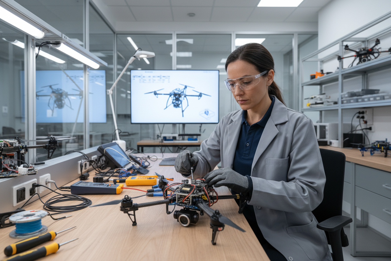 engineer working on a drone 
